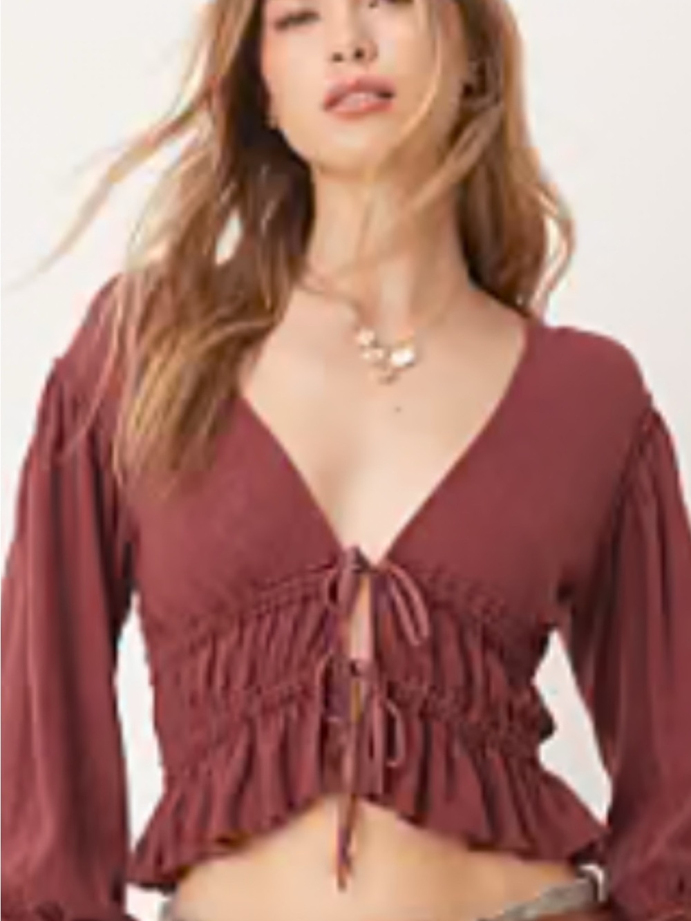 NWT Free People  Tie-Front Blouse